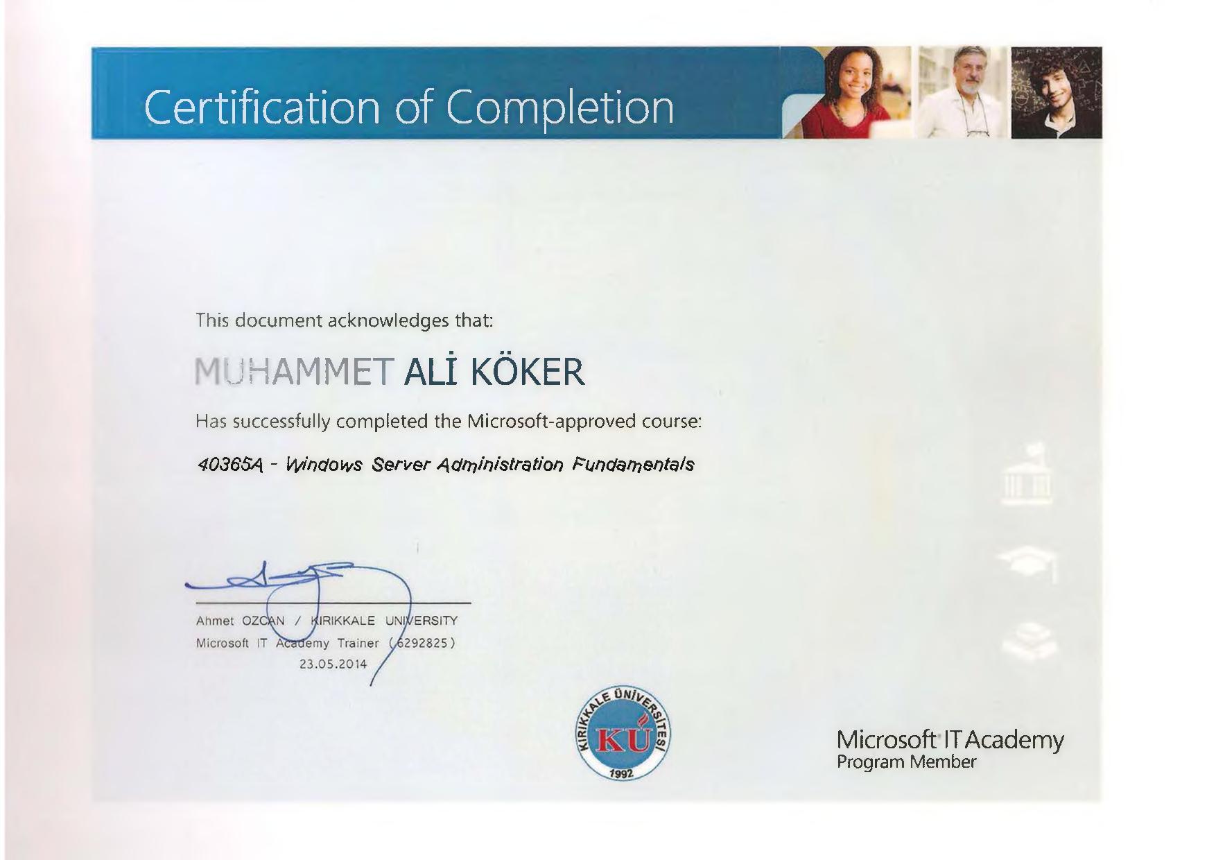 microsoft-mta.jpg - Microsoft, MTA: Windows Server Administration Fundamentals - Yük. Müh. Muhammet Ali Köker