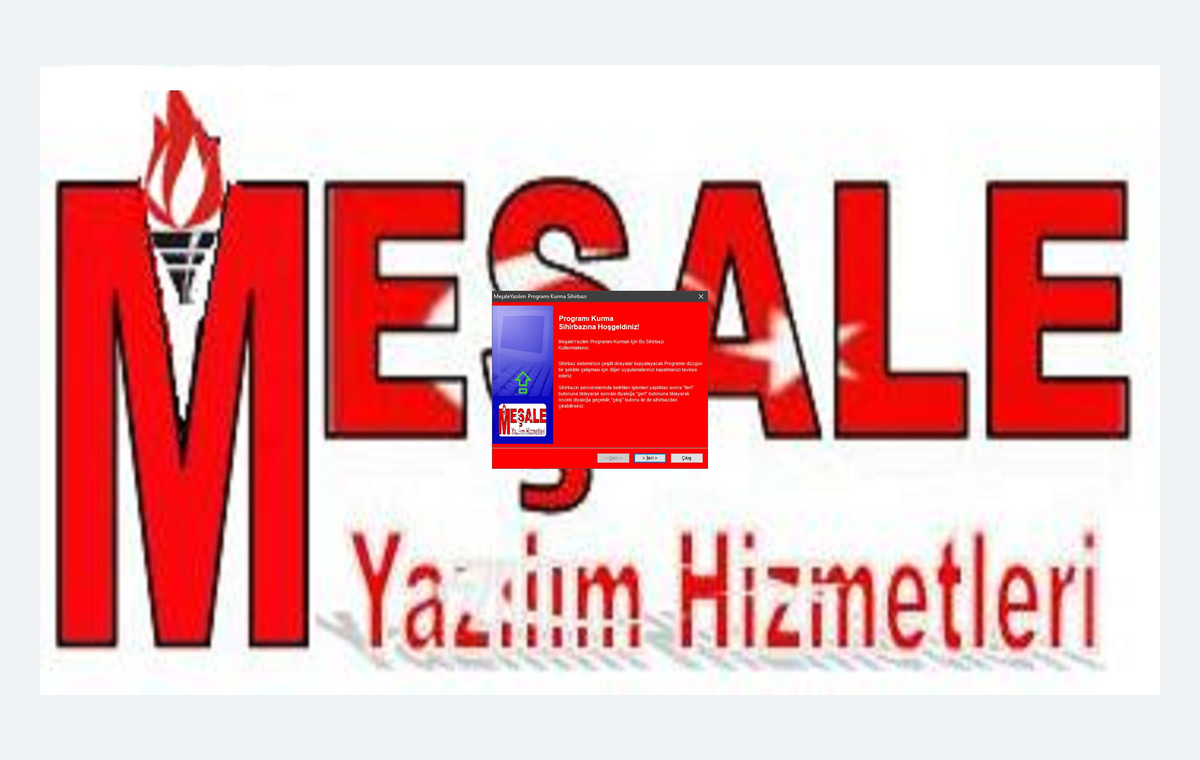 Welcome artwork for the Meşale Yazılım installation project in 2006