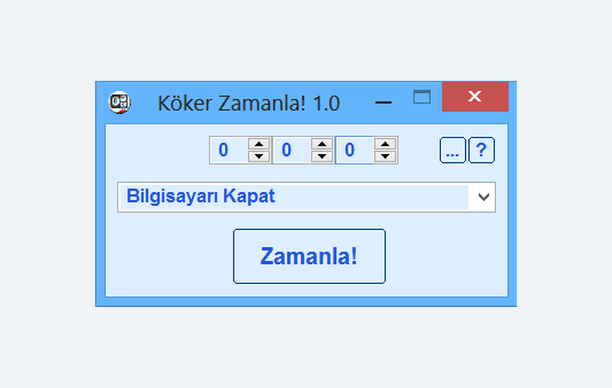 Köker Zamanla 1.0 Windows timer utility from 2013