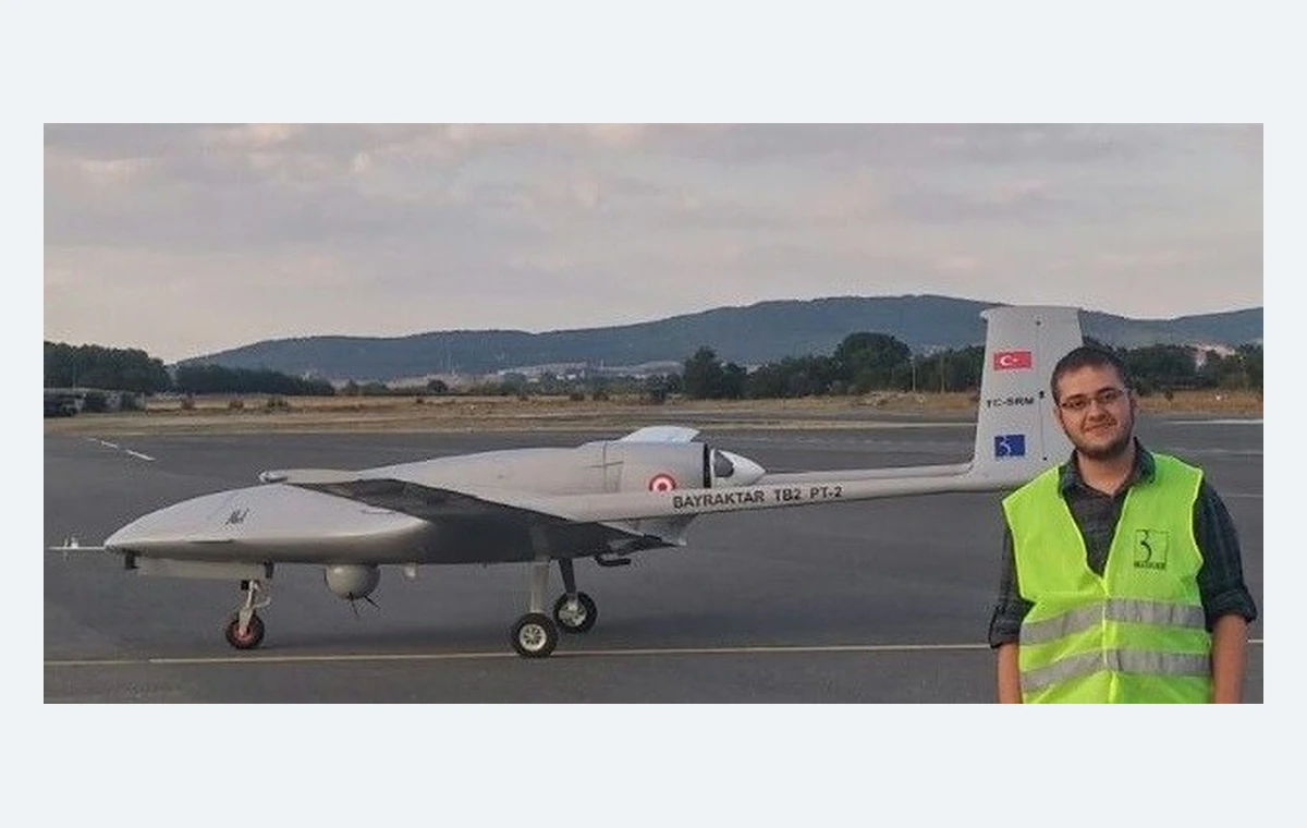Photograph beside an unmanned aircraft during my 2015 Baykar internship