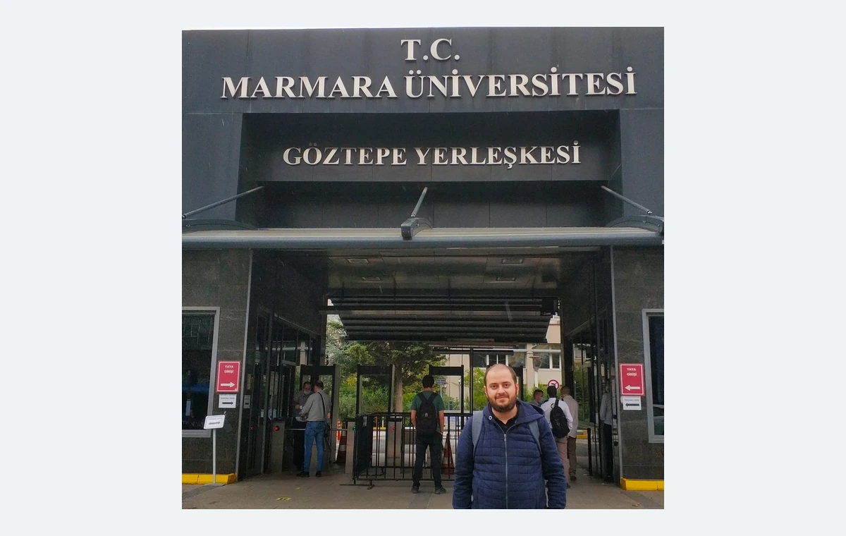 Photograph from my cybersecurity master's enrollment day at Marmara University in 2020