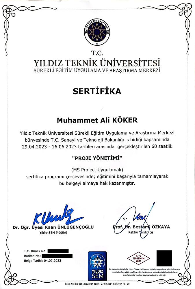 ytu-proje-yonetimi.jpg - Yıldız Teknik Üniversitesi: Proje Yönetimi - Yük. Müh. Muhammet Ali Köker